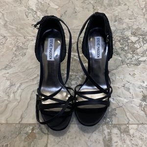 Steve Madden black satin “Lissete”